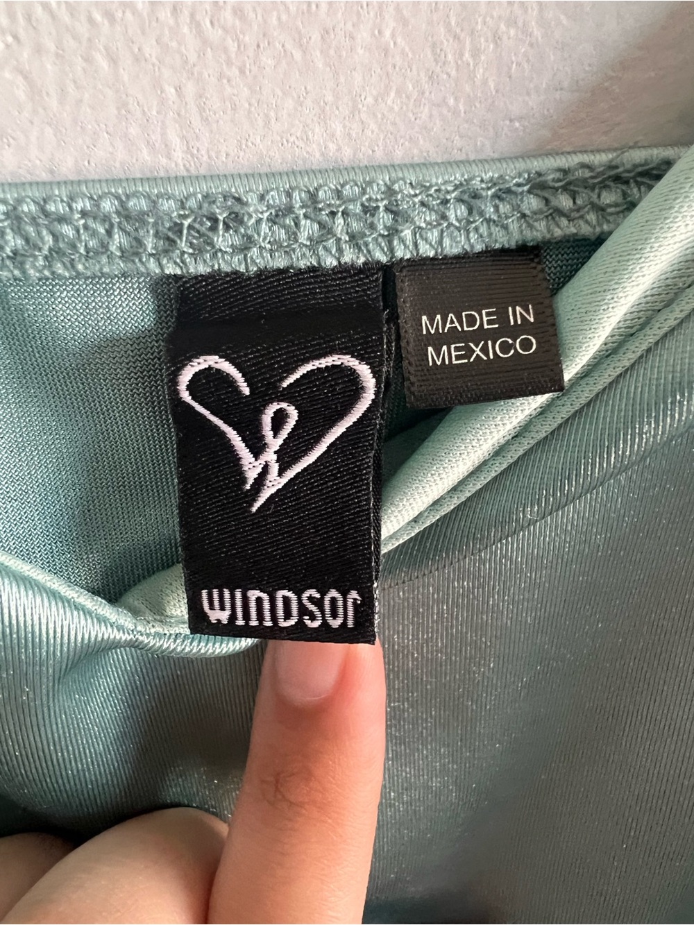 Windsor Satin Mini Dress in Aqua - Picture 7 of 8